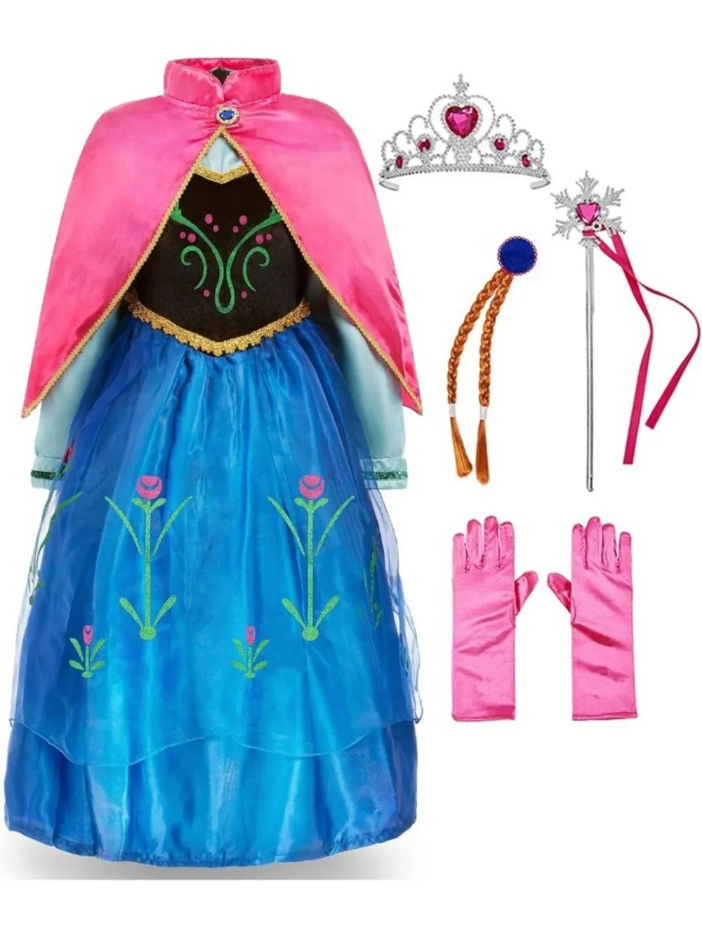 Girls' Princess Costume Dress with Accessories | Fancy Dress Up for Parties